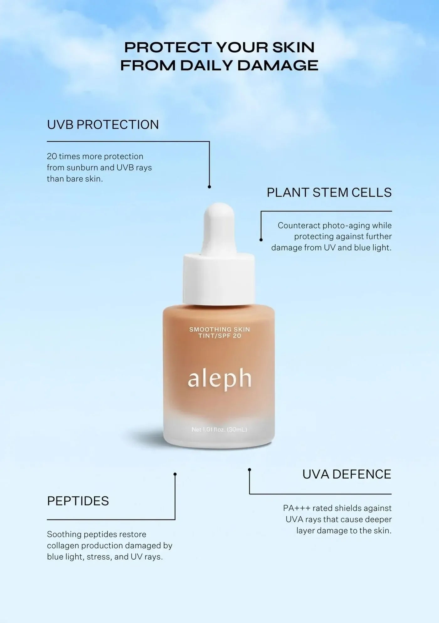 Aleph - Smoothing Skin Tint / SPF 20 - 30ml - The Bare Theory