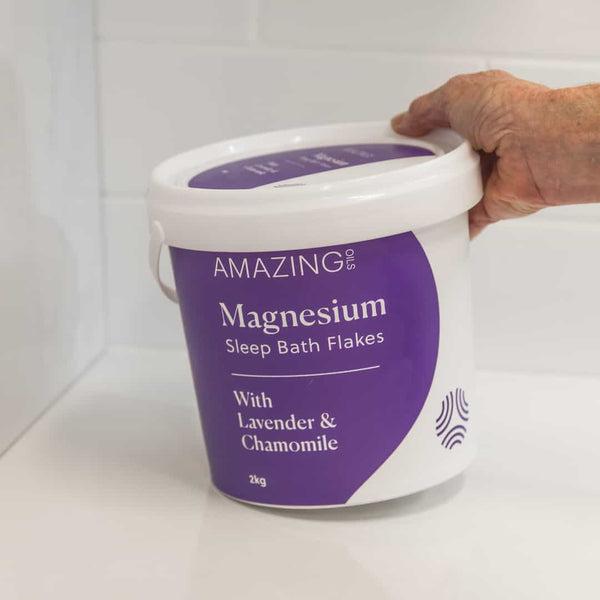 Amazing Oils - Magnesium Sleep Bath Flakes 2kg - The Bare Theory