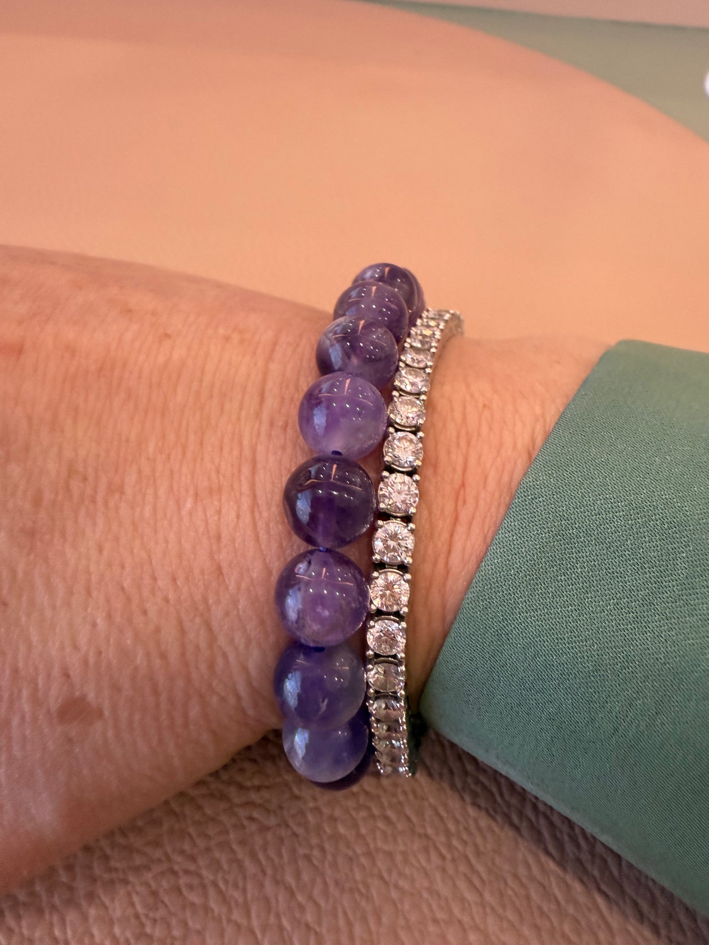 Amethyst Crystal Bracelet - 8mm - The Bare Theory