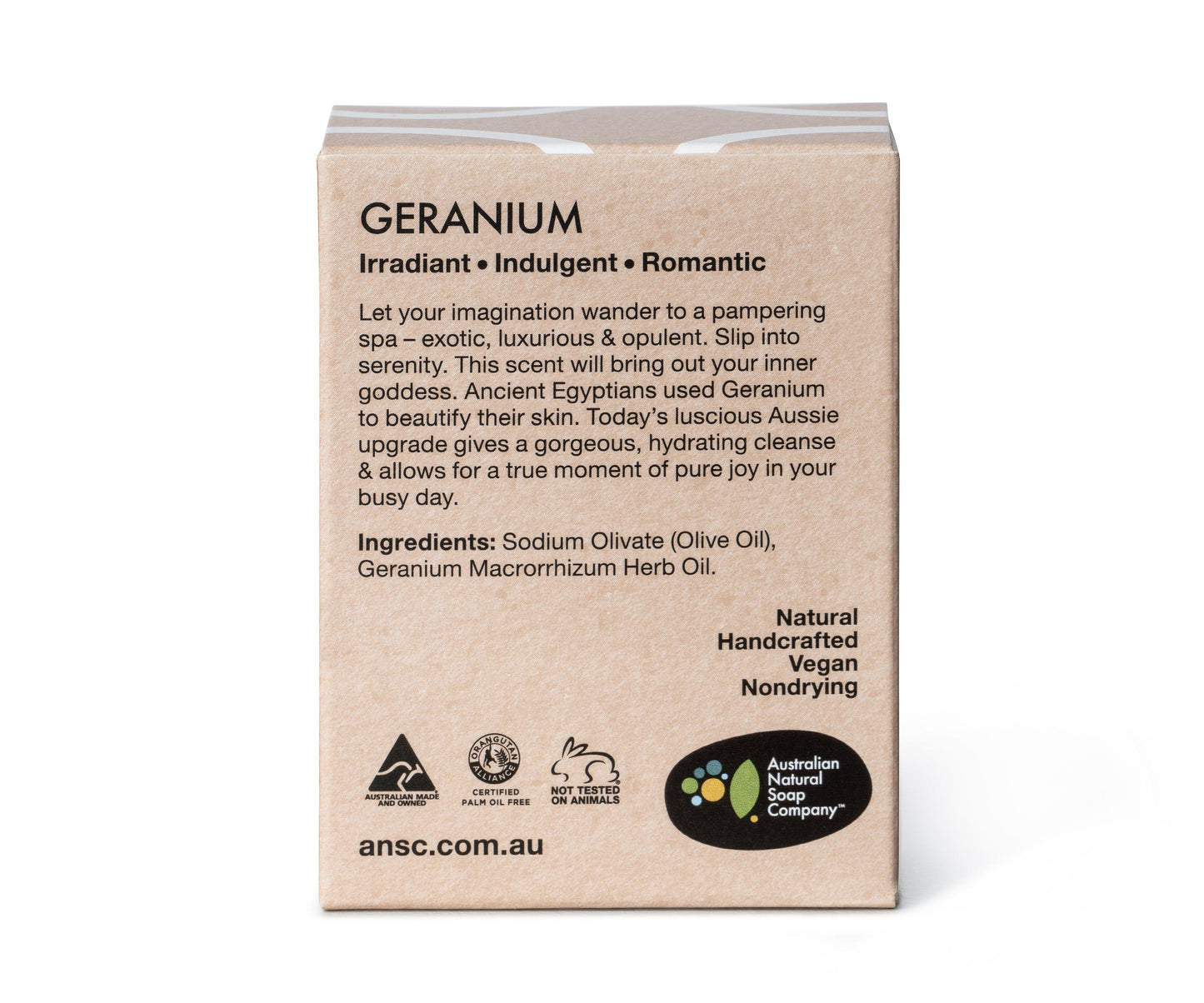 Australian Natural Soap Company - Hand & Body Soap - Geranium - The Bare Theory