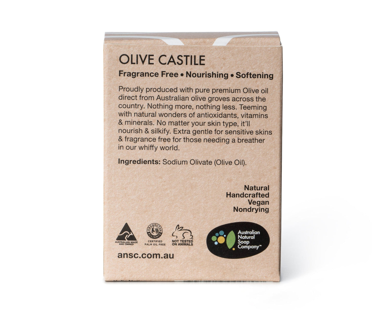 Australian Natural Soap Company - Hand & Body Soap - Olive Castile - The Bare Theory