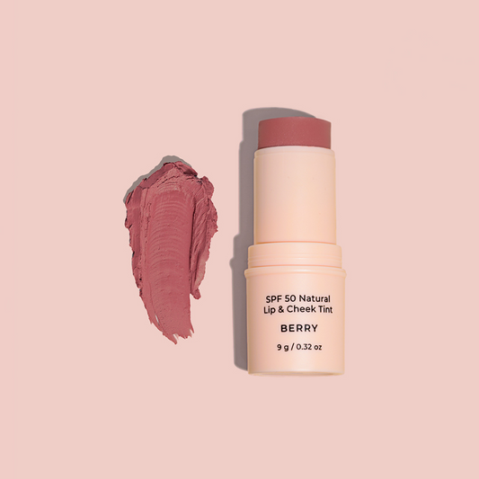 Avocado Zinc- SPF 50 Natural Lip & Cheek Tint - Berry - The Bare Theory
