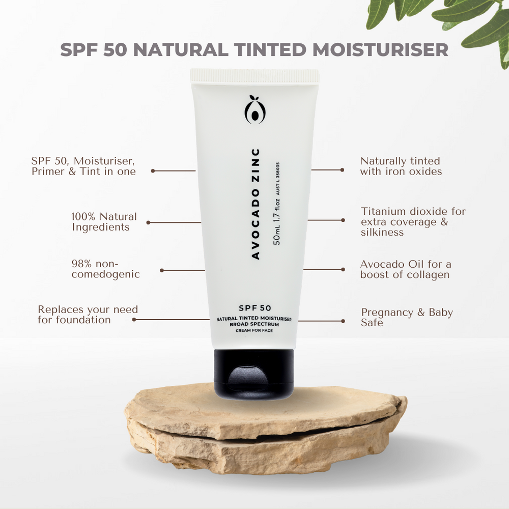 Avocado Zinc - Tinted SPF Light / Med - 50ml - The Bare Theory