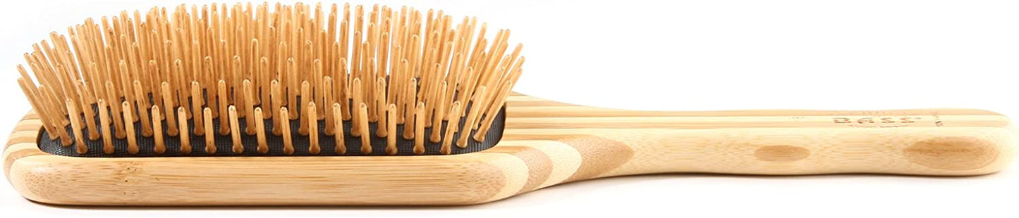 BASS - Bamboo Wood Hair Brush - LARGE SQUARE PADDLE - The Bare Theory