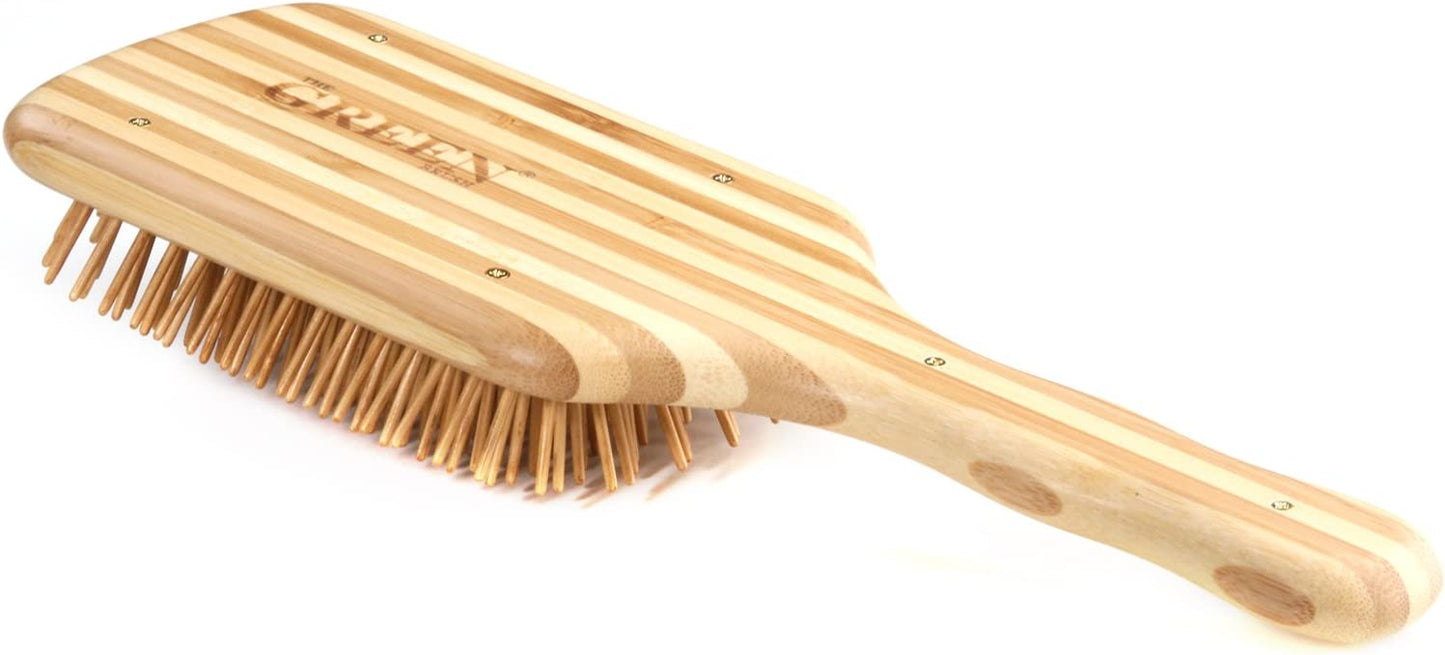 BASS - Bamboo Wood Hair Brush - LARGE SQUARE PADDLE - The Bare Theory