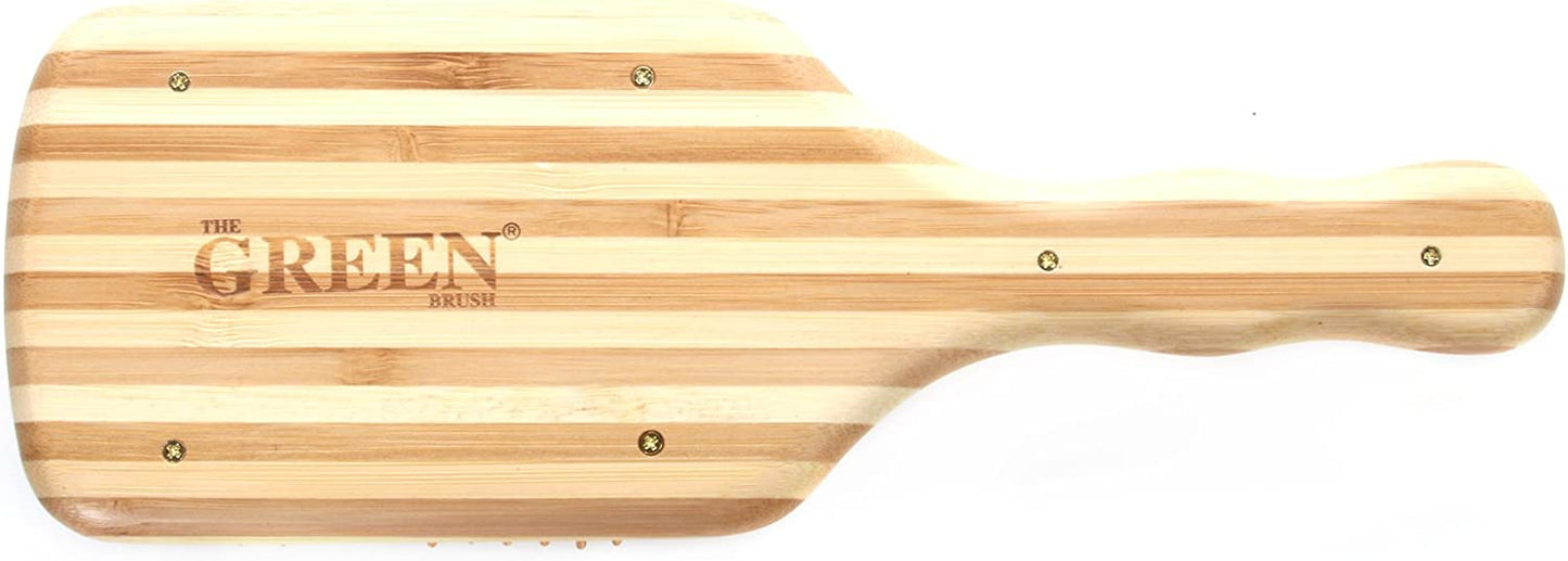 BASS - Bamboo Wood Hair Brush - LARGE SQUARE PADDLE - The Bare Theory