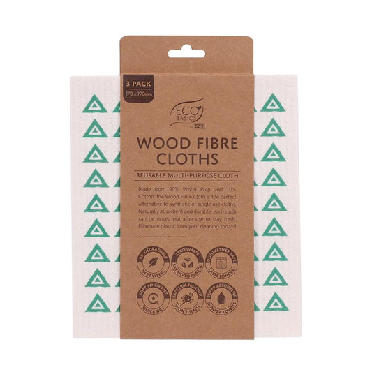 Eco Basics - Wood Fibre Cloths (3 pack) - The Bare Theory