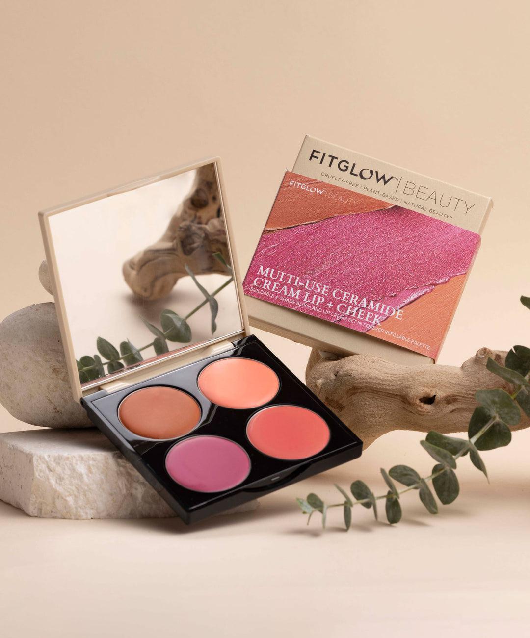 Fitglow Beauty - Multi-Use Ceramide Cream Lip + Cheek Palette - The Bare Theory
