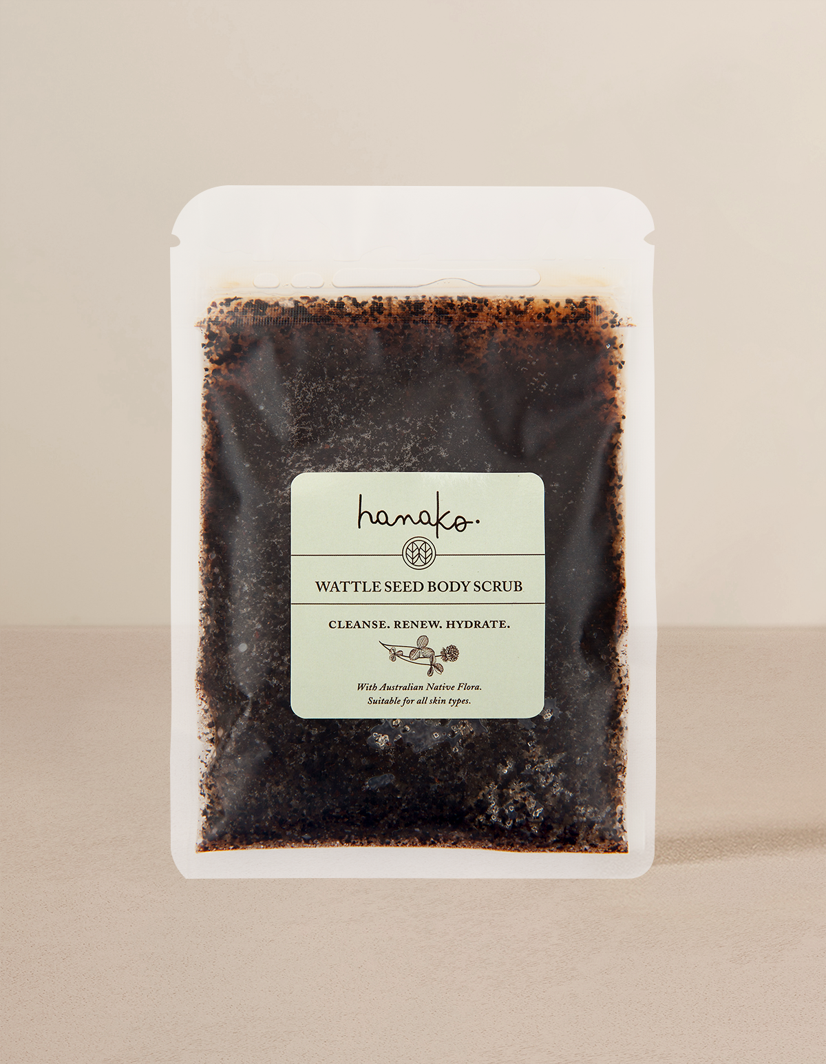 Hanako - Wattle Seed Scrub-Travel Deluxe Size - The Bare Theory