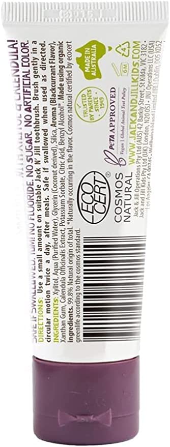 Jack n' Jill - Kids Natural Toothpaste 50g - BLACKCURRENT - The Bare Theory