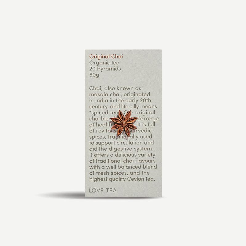 Love Tea - Original Chai Pyramid Tea Bags - 50 - The Bare Theory