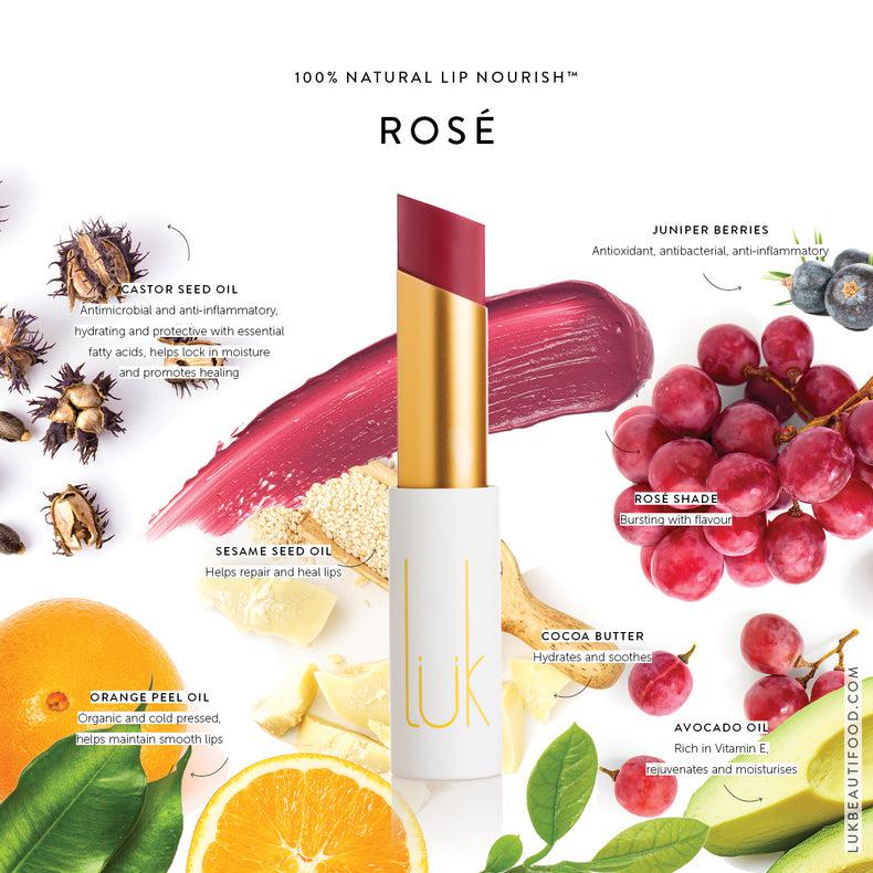 Luk Beautifood - Lip Nourish - Rose - The Bare Theory