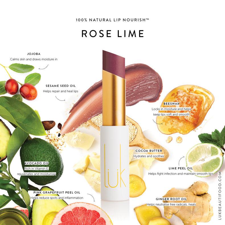 Luk Beautifood - Lip Nourish - Rose Lime - The Bare Theory