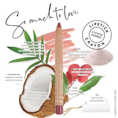 Luk Beautifood - Lipstick Crayon - Lychee Sorbet - The Bare Theory