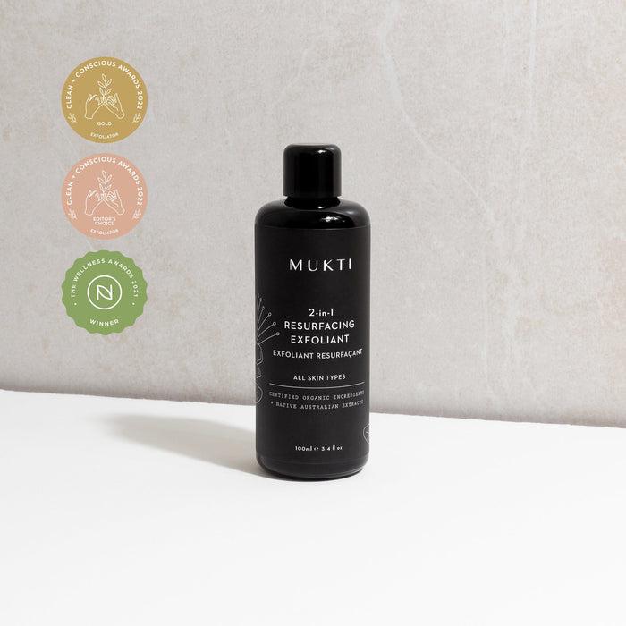 Mukti - 2-in-1 Resurfacing Exfoliant - The Bare Theory