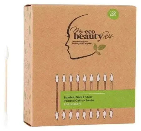 My Eco Beauty Kit - Bamboo Dual Ended Pointed Swabs - The Bare Theory