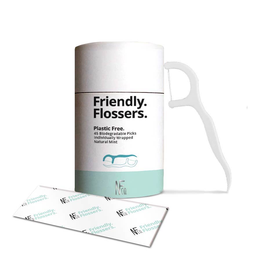 NFco - Biodegradable Floss Picks 45 Pack - The Bare Theory