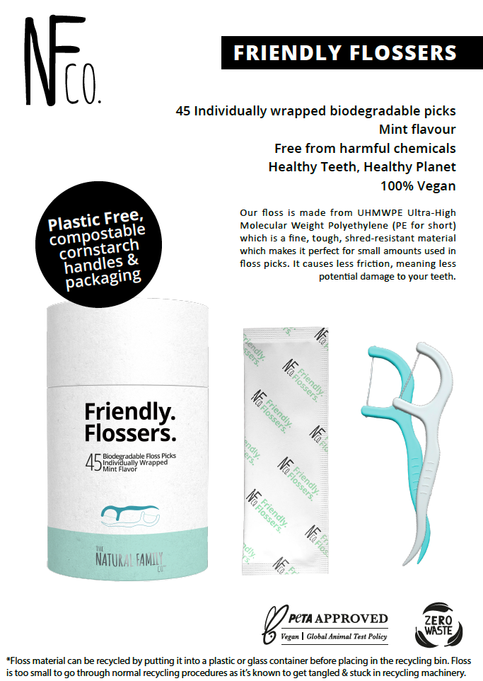 NFco - Biodegradable Floss Picks 45 Pack - The Bare Theory