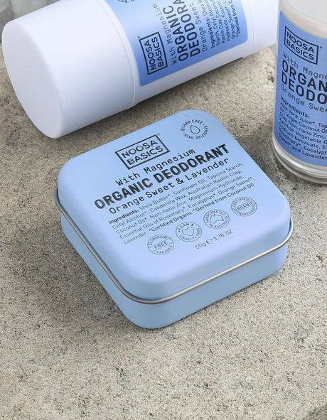 Noosa Basics - Deodorant Cream Tin - Orange Sweet + Lavender - The Bare Theory