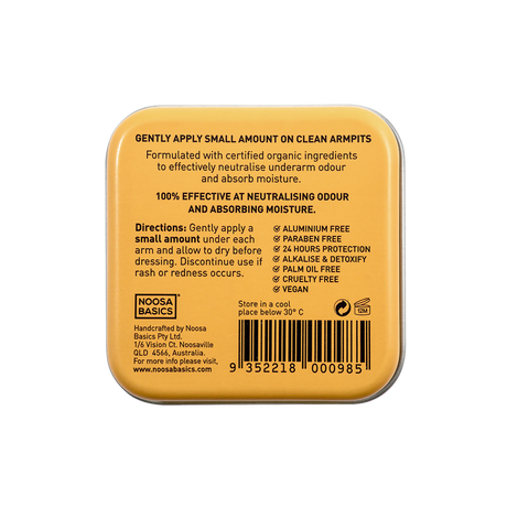 Noosa Basics - Deodorant Cream Tin - Sandalwood - The Bare Theory
