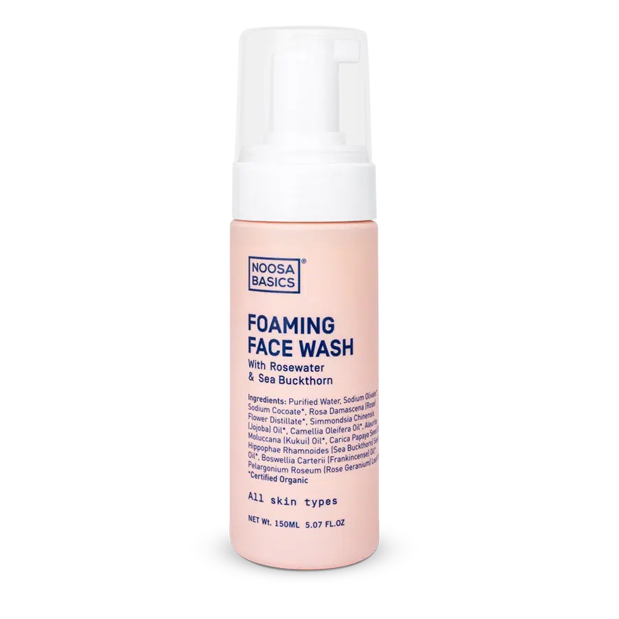 Noosa Basics - Foaming Face Wash With Rosewater & Sea Buckthorn - The Bare Theory