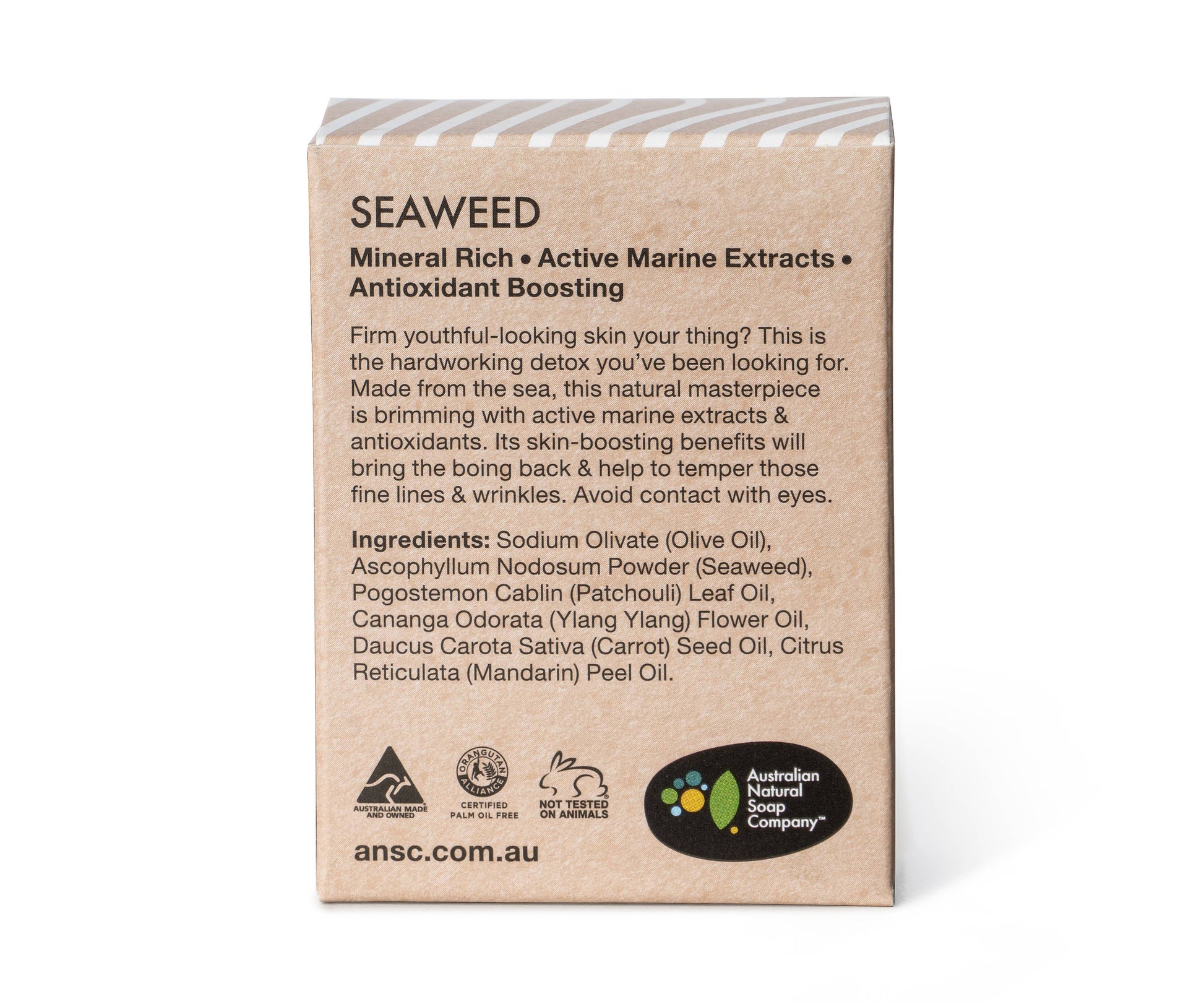 Seaweed Detoxifying Face & Body Soap Cleanser 100g | Natural - The Bare Theory