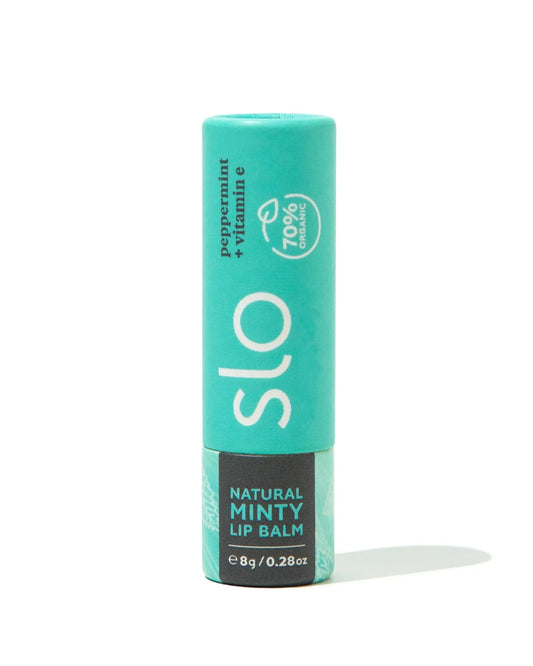 Slo - Natural Lip Balm - Peppermint + Vitamin E - The Bare Theory