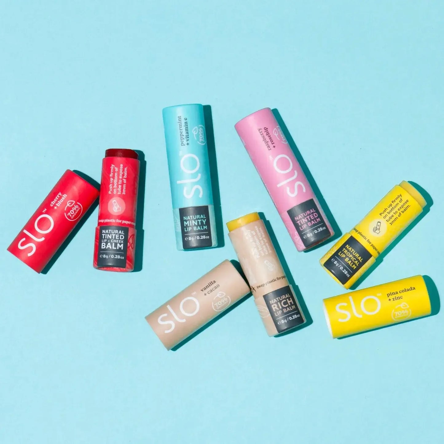 Slo - Natural Lip Balm Pina Colada - The Bare Theory