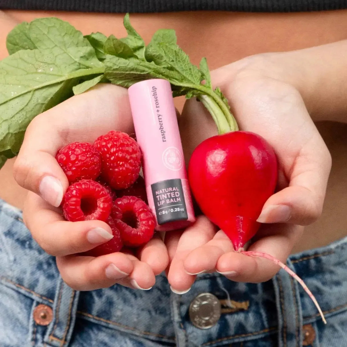 Slo - Natural Tinted Lip Balm - Raspberry + Rosehip - The Bare Theory