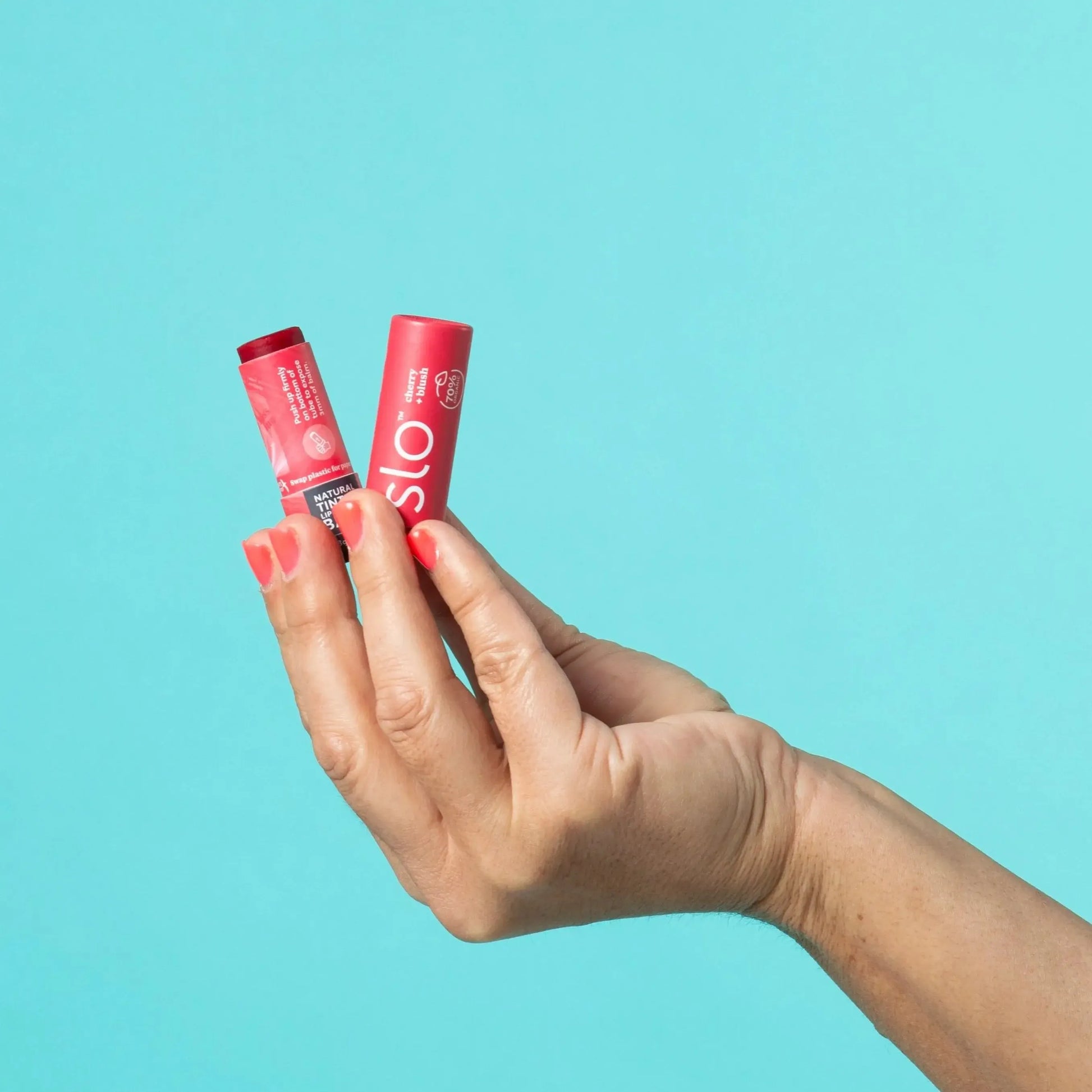 Slo - Natural Tinted Lip + Cheek Balm Cherry - The Bare Theory