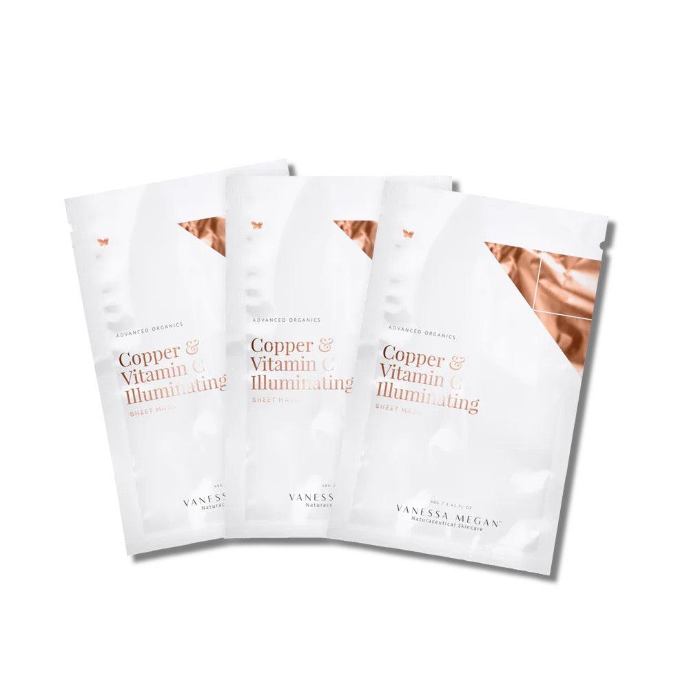 Vanessa Megan - Copper & Vitamin C | Illuminating Sheet Mask | 3-Pack - The Bare Theory