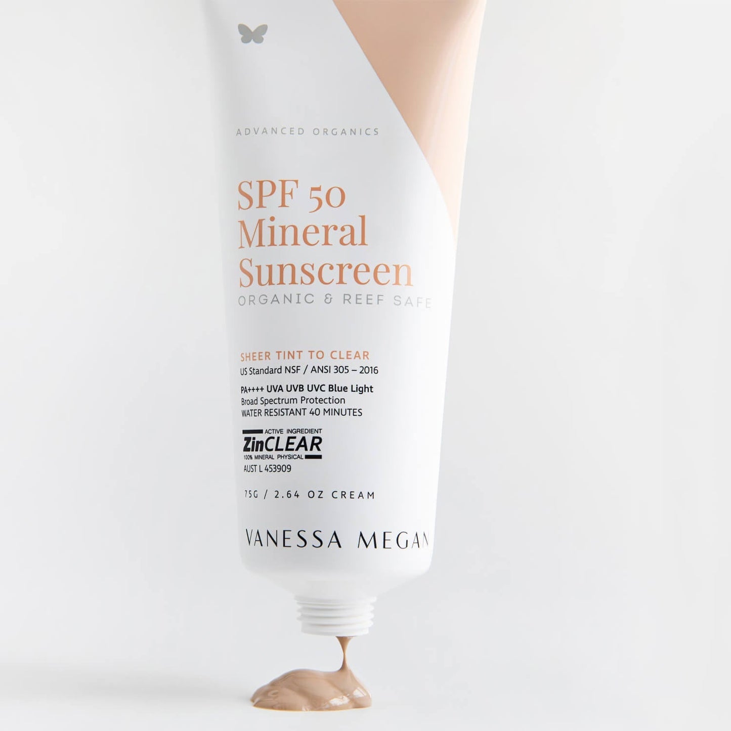 Vanessa Megan - SPF 50 Mineral Sunscreen - Organic & Reef Safe - 75g - The Bare Theory
