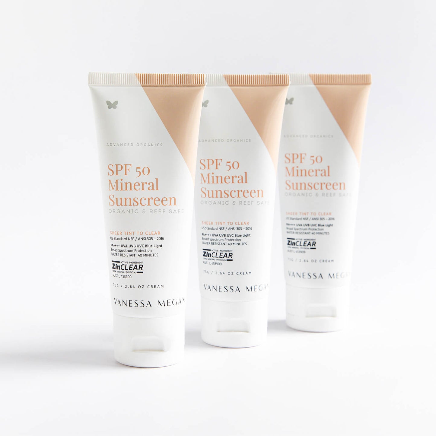 Vanessa Megan - SPF 50 Mineral Sunscreen - Organic & Reef Safe - 75g - The Bare Theory