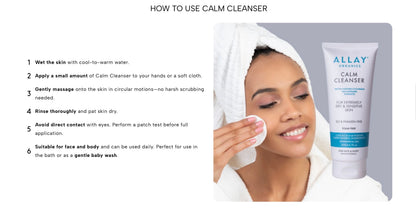 Allay Organics - Calm Cleanser - Gentle & Soothing SLS Free Cleanser for Dry, Sensitive Skin - The Bare Theory