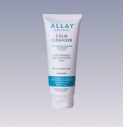 Allay Organics - Calm Cleanser - Gentle & Soothing SLS Free Cleanser for Dry, Sensitive Skin - The Bare Theory