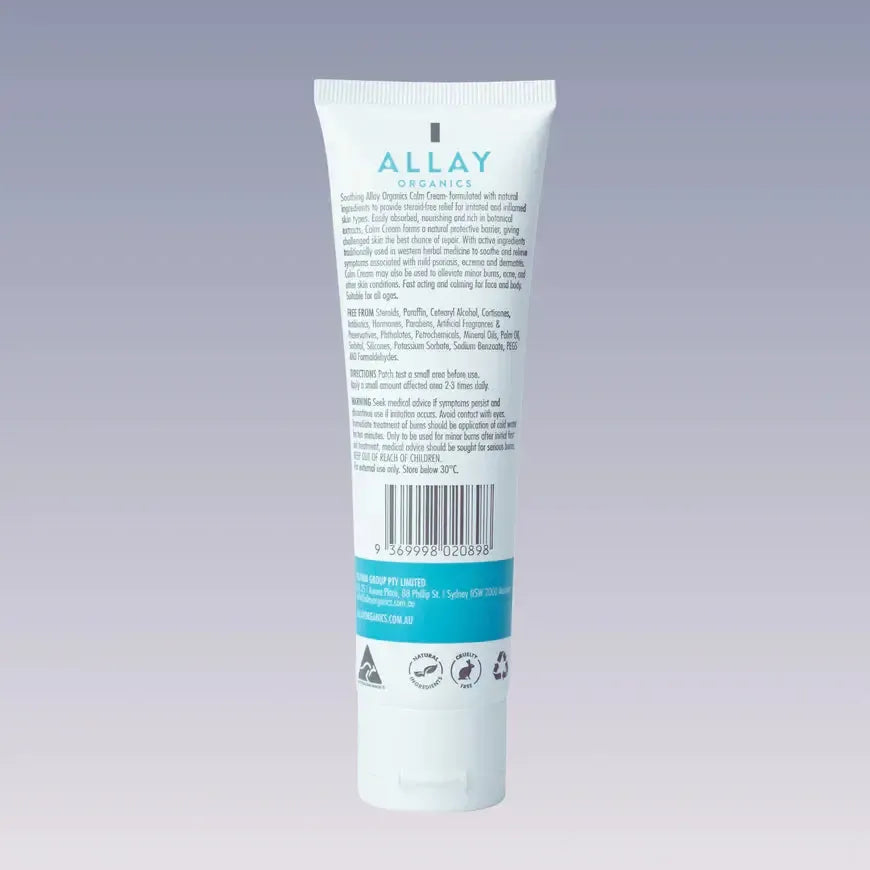 Allay Organics - Calm Cream - Best Natural Cream For Dry, Itchy & Sensitive Skin - 90ml - The Bare Theory