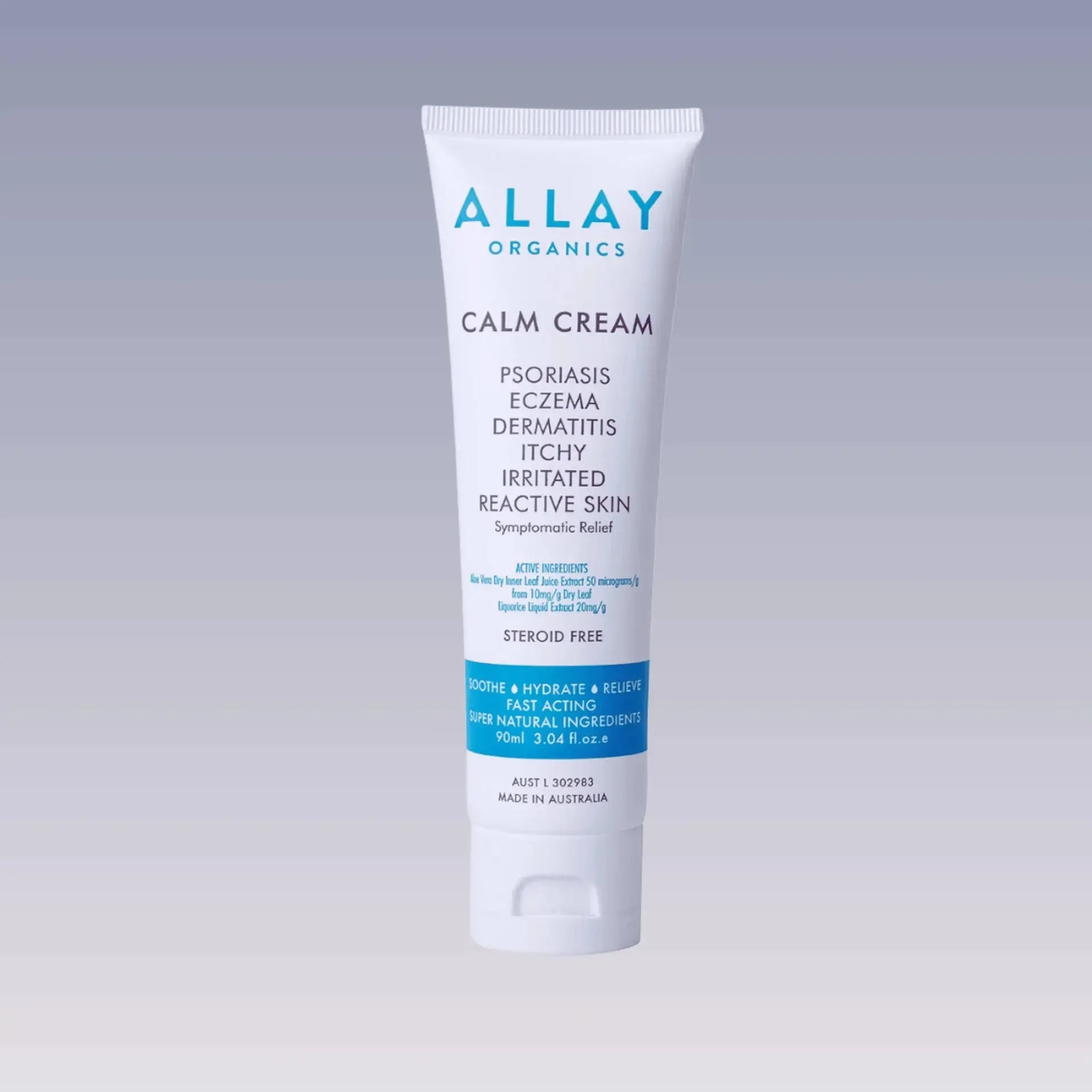 Allay Organics - Calm Cream - Best Natural Cream For Dry, Itchy & Sensitive Skin - 90ml - The Bare Theory
