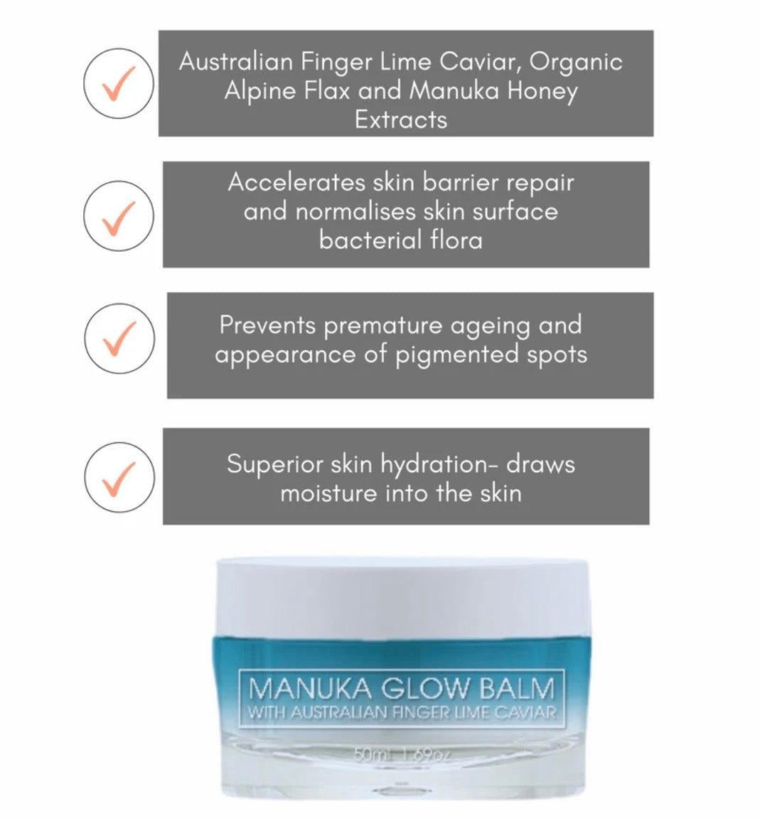 Allay Organics - Manuka Glow Balm With Australian Finger Lime Caviar - Super Hydrating Skin Recovery Balm - The Bare Theory