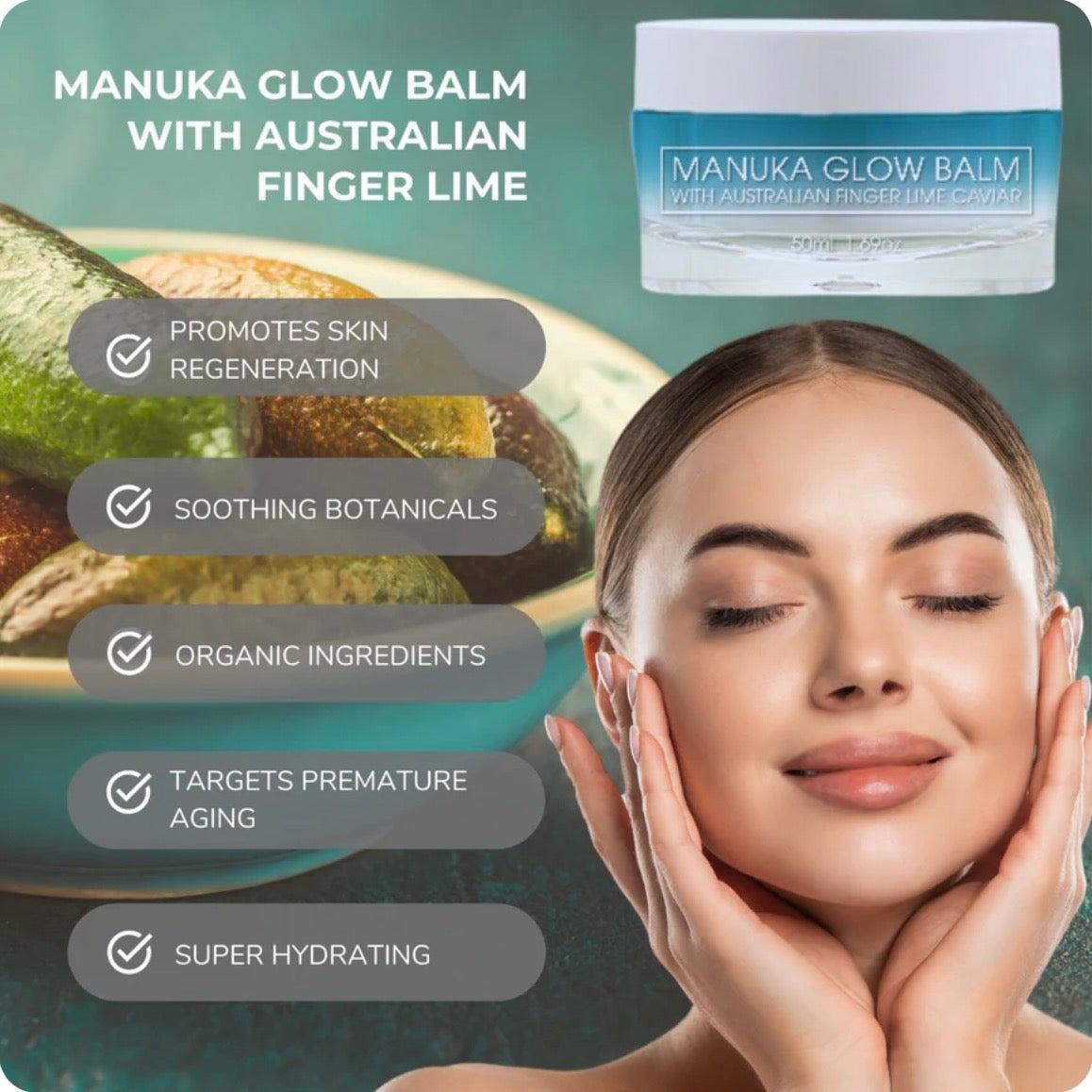 Allay Organics - Manuka Glow Balm With Australian Finger Lime Caviar - Super Hydrating Skin Recovery Balm - The Bare Theory