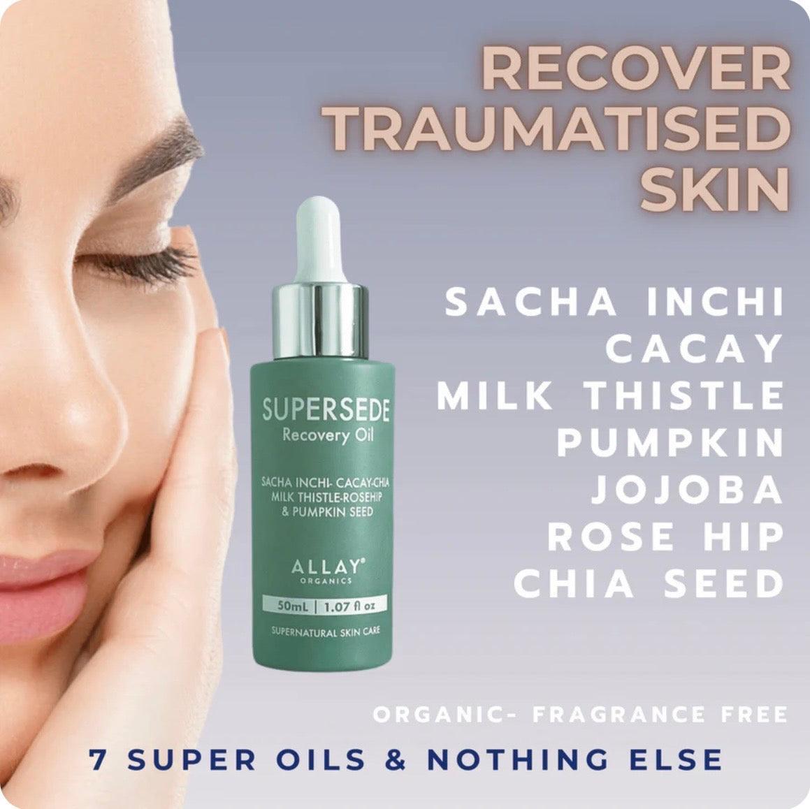 Allay Organics - Supersede™ Recovery Oil- Perfecting Elixir For Dry, Traumatised Skin - The Bare Theory