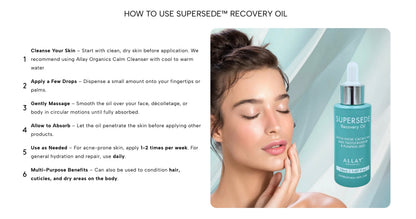 Allay Organics - Supersede™ Recovery Oil- Perfecting Elixir For Dry, Traumatised Skin - The Bare Theory