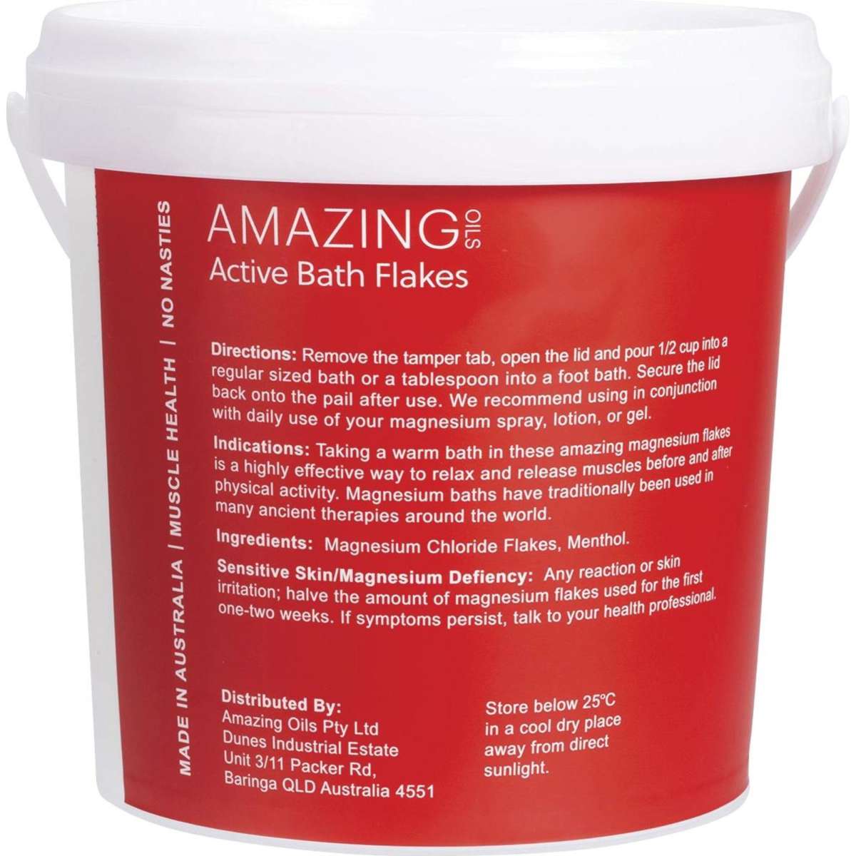 Amazing Oils - Magnesium Active Bath Flakes 2kg - The Bare Theory