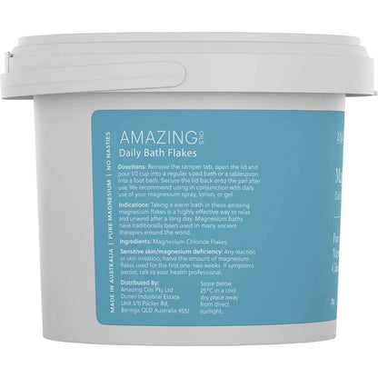 Amazing Oils - Magnesium Daily Bath Flakes - 2kg - The Bare Theory