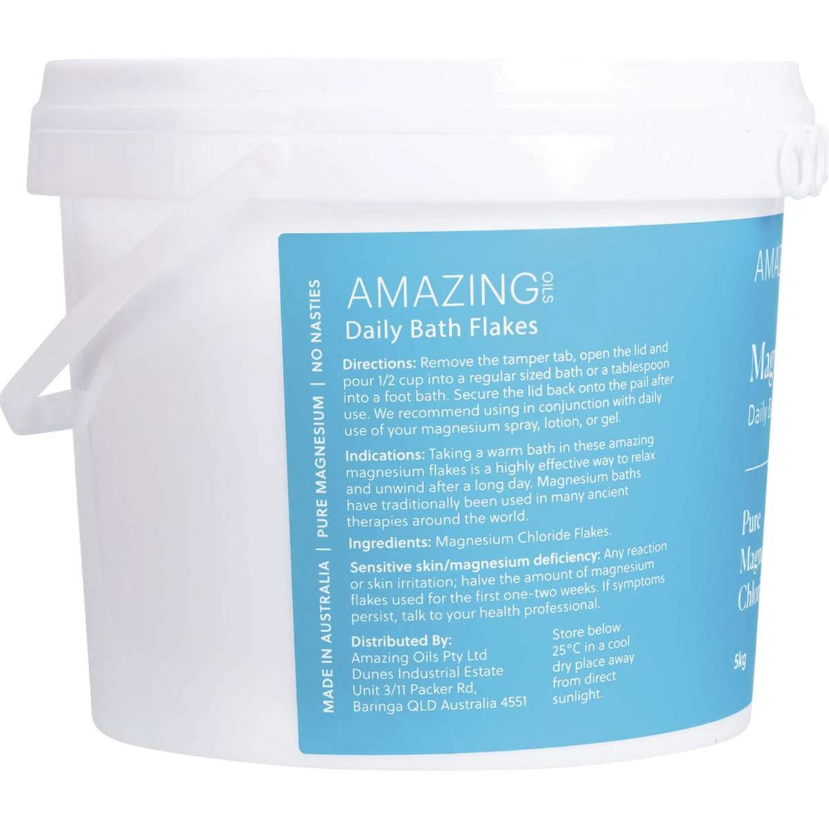 Amazing Oils - Magnesium Daily Bath Flakes - 5Kg - The Bare Theory