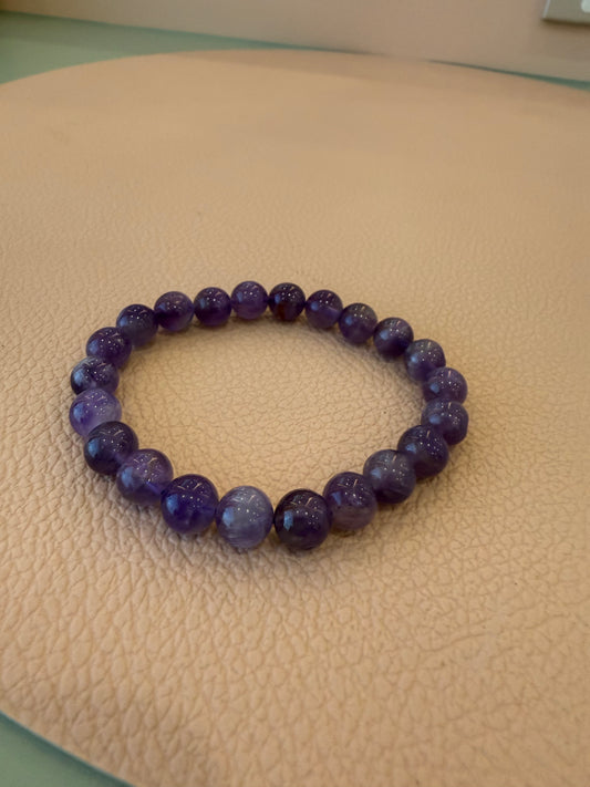 Amethyst Crystal Bracelet - 8mm - The Bare Theory