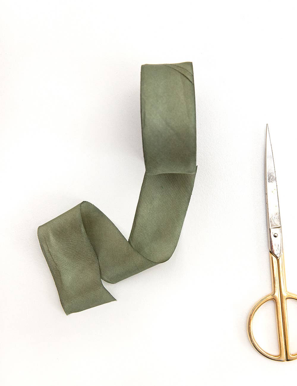 Ash Green Silk Ribbon - 3 metres – The Bare Theory
