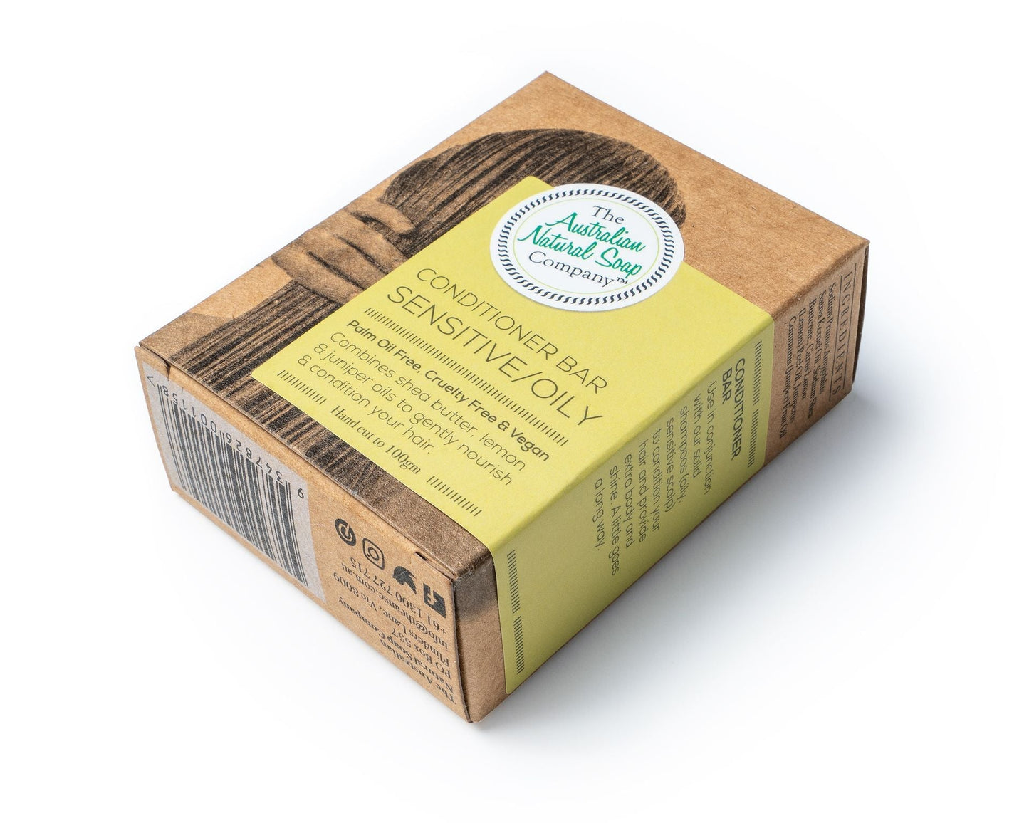 Australian Natural Soap Company - Solid Conditioner Bar - Sensitive / Oily - The Bare Theory