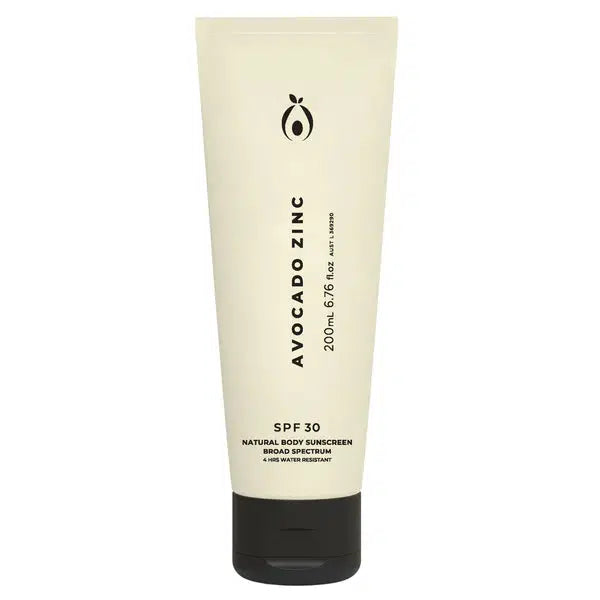 Avocado Zinc - SPF 30 Natural Body Sunscreen - 200ml - The Bare Theory