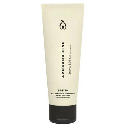 Avocado Zinc - SPF 30 Natural Body Sunscreen - 200ml - The Bare Theory