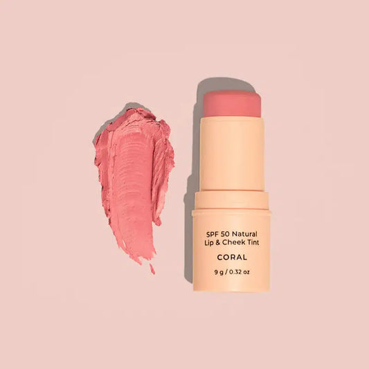 Avocado Zinc- SPF 50 Natural Lip & Cheek Tint- Coral - The Bare Theory